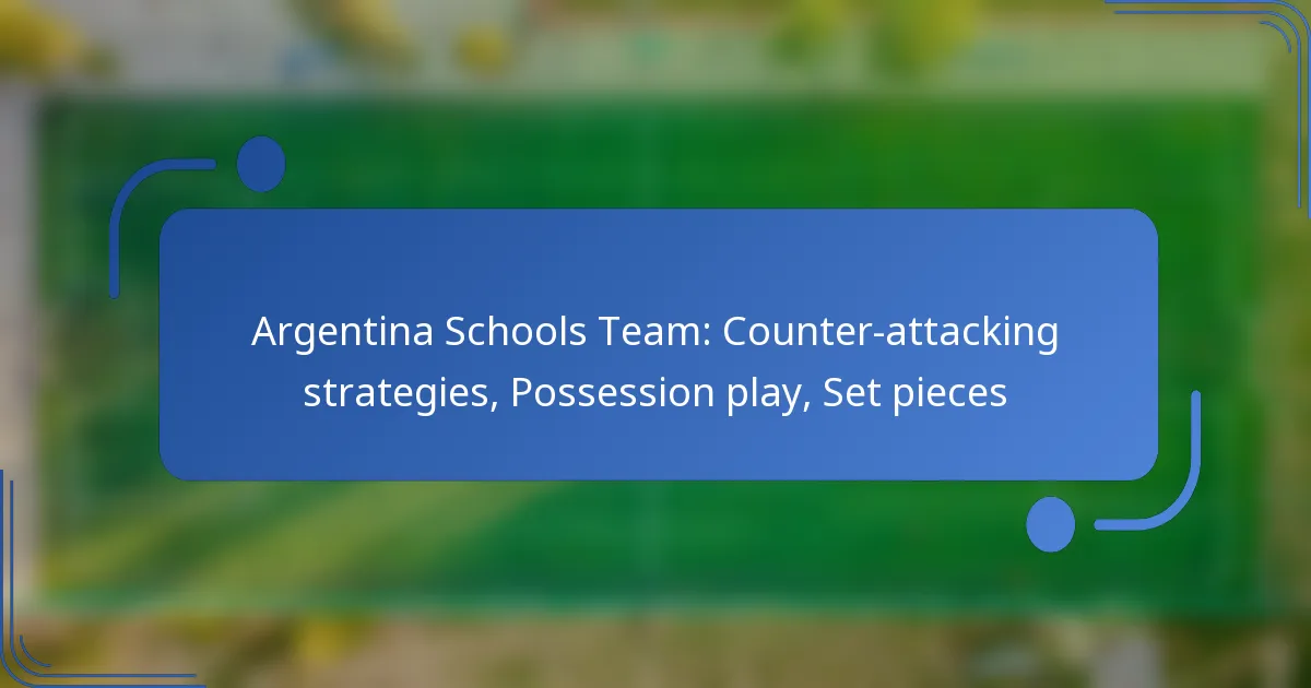 Argentina Schools Team: Counter-attacking strategies, Possession play, Set pieces