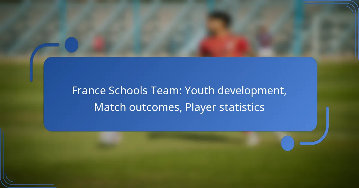 France Schools Team: Youth development, Match outcomes, Player statistics