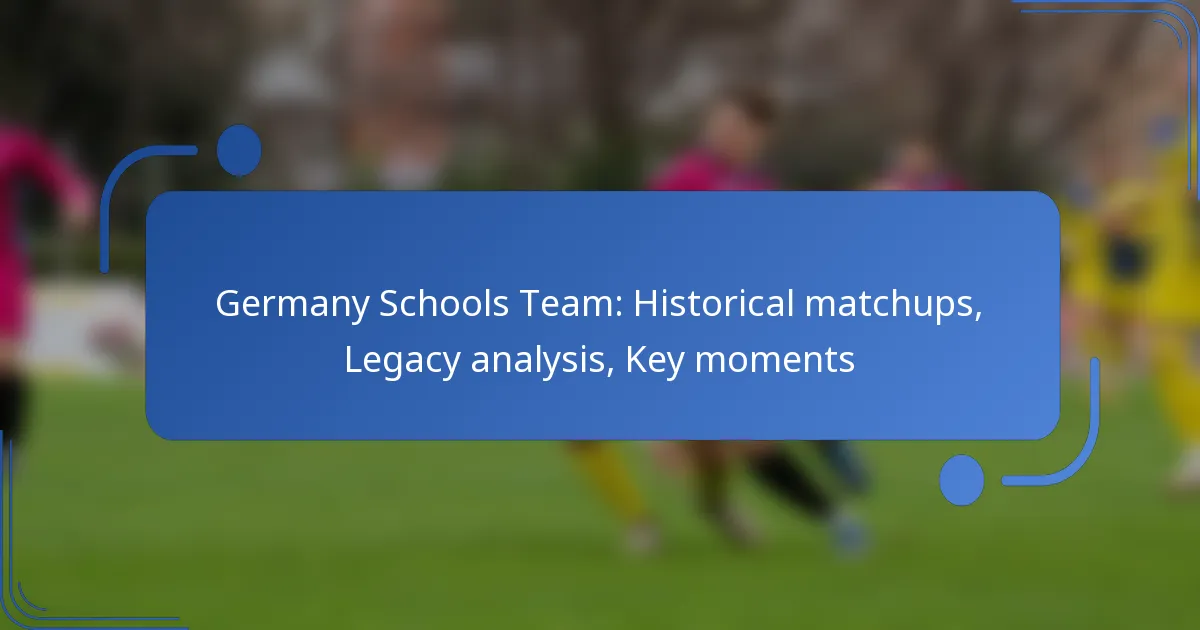 Germany Schools Team: Historical matchups, Legacy analysis, Key moments