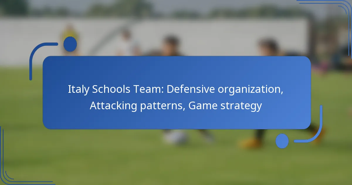 Italy Schools Team: Defensive organization, Attacking patterns, Game strategy