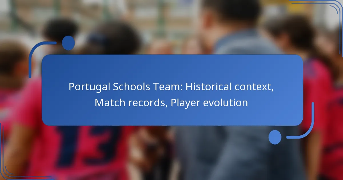 Portugal Schools Team: Historical context, Match records, Player evolution