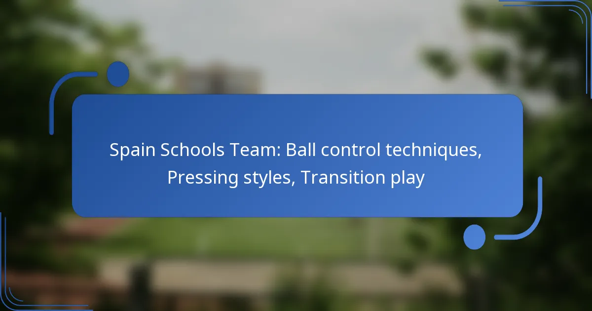 Spain Schools Team: Ball control techniques, Pressing styles, Transition play