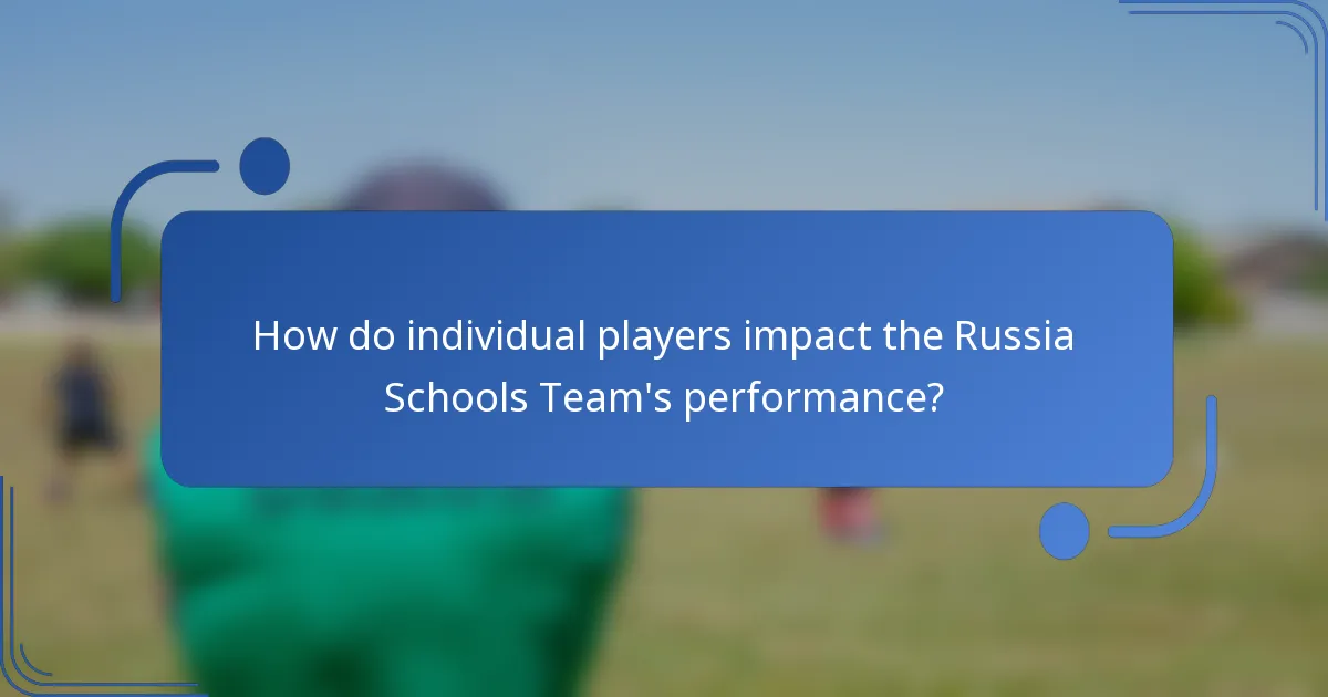 How do individual players impact the Russia Schools Team's performance?