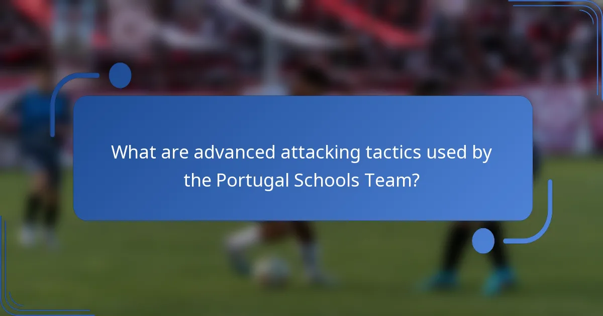 What are advanced attacking tactics used by the Portugal Schools Team?
