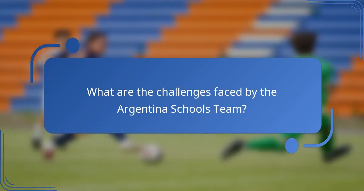 What are the challenges faced by the Argentina Schools Team?