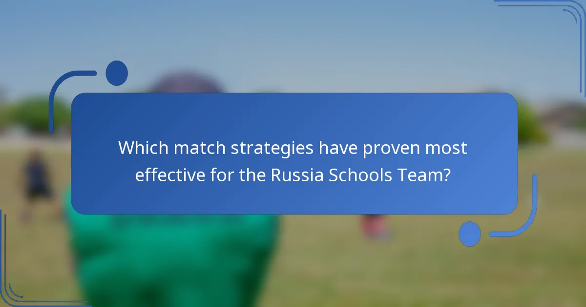Which match strategies have proven most effective for the Russia Schools Team?