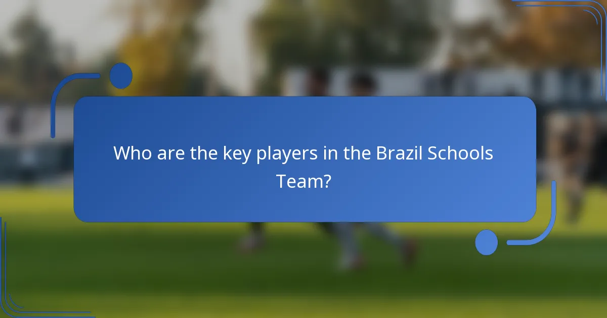 Who are the key players in the Brazil Schools Team?